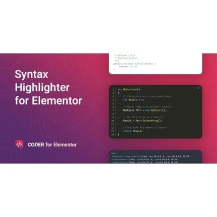 Coder – Syntax Highlighter for Elementor