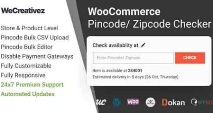 WooCommerce Pincode/ Zipcode Checker