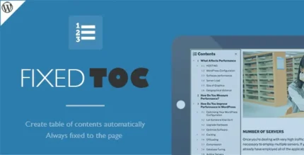 Fixed TOC | table of contents for WordPress plugin
